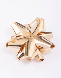 Gold Christmas Present Bow Brooch - link has visual effect only