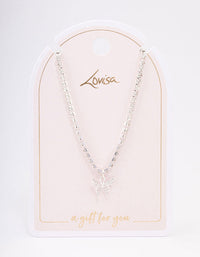 Silver Cupchain Diamante Butterfly Necklace - link has visual effect only