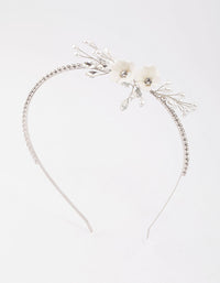 Silver Pearl & Diamante Flower Headband - link has visual effect only