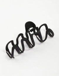 Black Bold Wavy Hair Claw Clip - link has visual effect only