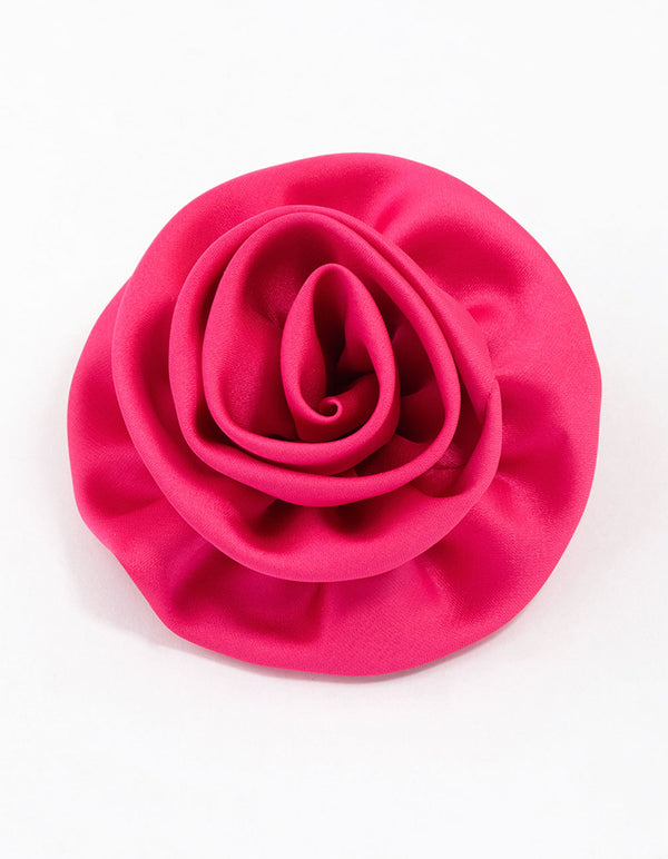 Fuchsia Elegant Rose Hair Clip