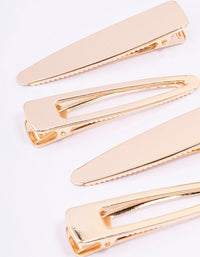 Gold Long Simple Hair Clips 4-Pack - link has visual effect only