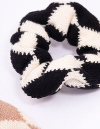 Fabric Knotted Checkered Hair Scrunchie Pack - link has visual effect only