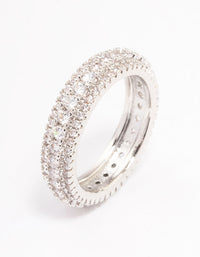 Silver Classic Encrusted Ring - link has visual effect only