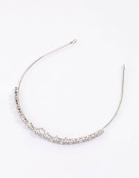 Silver Cubic Zirconia Mixed Stone Leaf Crown - link has visual effect only