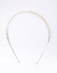 Silver Cubic Zirconia Round Stone Encased Headband - link has visual effect only