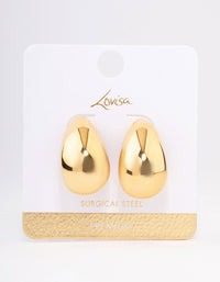 Gold Plated Stainless Steel Large Teardrop Earrings - link has visual effect only