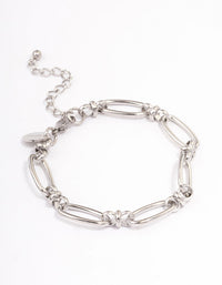 Waterproof Stainless Steel Oval Link Bracelet - link has visual effect only