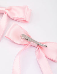 Pink Fabric Satin Scallop Hair Bows Pack - link has visual effect only