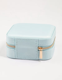 Light Blue Faux Leather Compact Jewellery Box - link has visual effect only