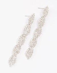 Silver Twisted Chain Drop Earrings - link has visual effect only