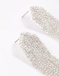 Silver Multi Chain Pointed Drop Earrings - link has visual effect only