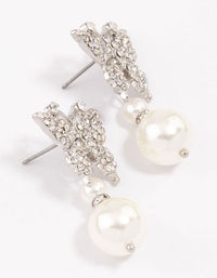 Rhodium Butterfly & Pearl Drop Earrings - link has visual effect only