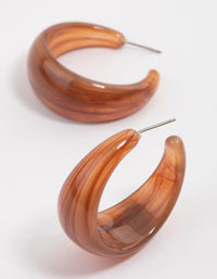 Rhodium Mahogany Hoop Earrings - link has visual effect only