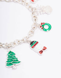 Kids Silver Christmas Sleigh Charm Bracelet - link has visual effect only