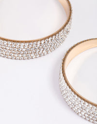 Gold Diamante Large Hoop Statement Earrings - link has visual effect only