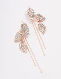 Rose Gold Leafy Trail Drop Earrings - link has visual effect only