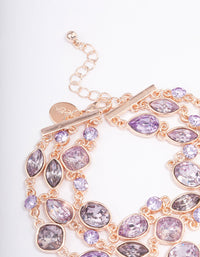 Rose Gold Marquise Mixed Stone Chain Bracelet - link has visual effect only