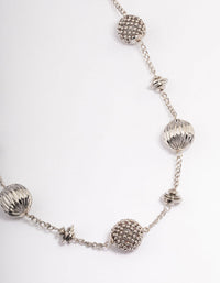 Rhodium Short Texture Multi Round Necklace - link has visual effect only