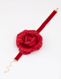 Red Flower Corsage Choker - link has visual effect only