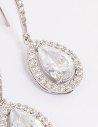 Rhodium Cubic Zirconia Teardrop Earrings - link has visual effect only