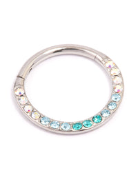 Surgical Steel Ombre Pave Clicker Ring - link has visual effect only