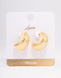 Gold Plated Bold Croissant Hoop Earrings - link has visual effect only