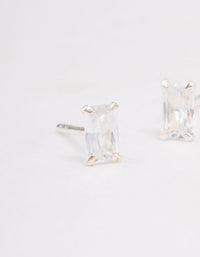 Sterling Silver Baguette Stud Earrings - link has visual effect only