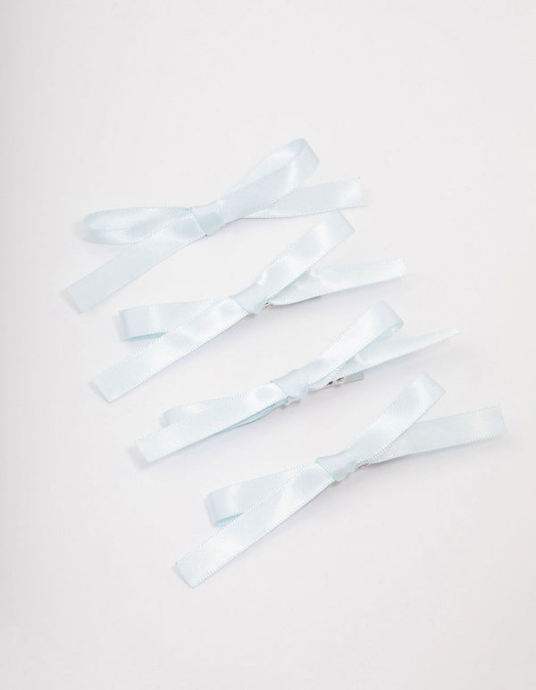 Blue Simple Hair Bow 4-Pack