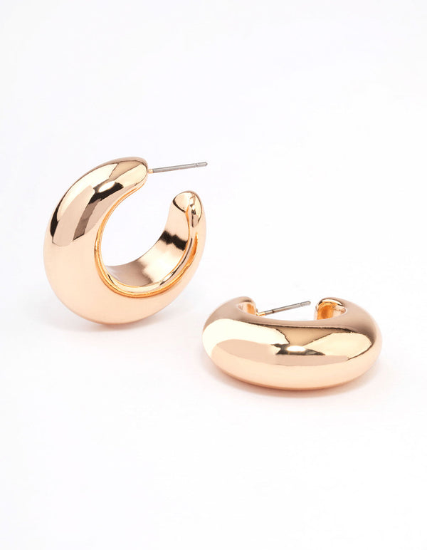 Gold Mini Chunky Hoop Earrings