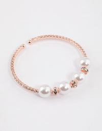 Rose Gold Pearl Diamante Bangle - link has visual effect only