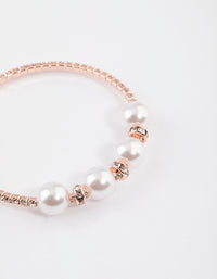 Rose Gold Pearl Diamante Bangle - link has visual effect only