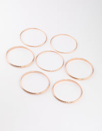 Rose Gold Textured Bangle 7-Pack - link has visual effect only