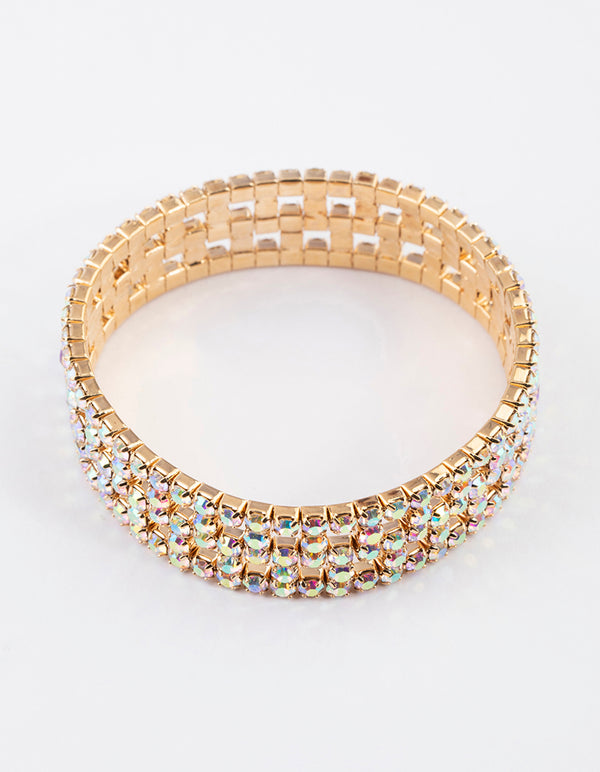 Gold Checkered Sparkle Bracelet