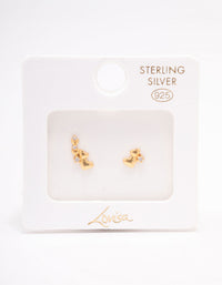 Gold Plated Sterling Silver Graduating Heart Crawler Stud Earrings - link has visual effect only