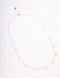 Gold Plated Sterling Silver Cubic Zirconia Droplet Pendant Necklace - link has visual effect only