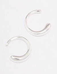 Sterling Silver Mini Calligraphy Hoop Earrings - link has visual effect only