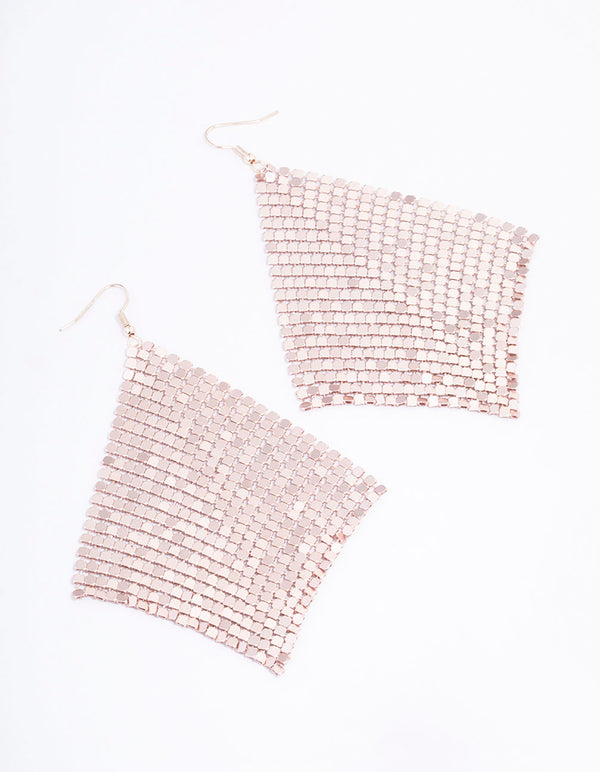 Rose Gold Chainmail Drape Earrings