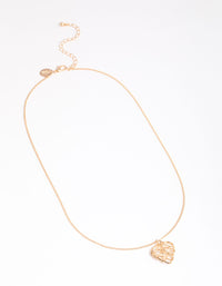 Gold Wrapped Heart Pendant Necklace - link has visual effect only