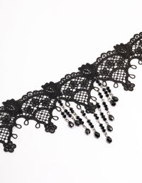 Black Crochet Lace Beaded Choker - link has visual effect only