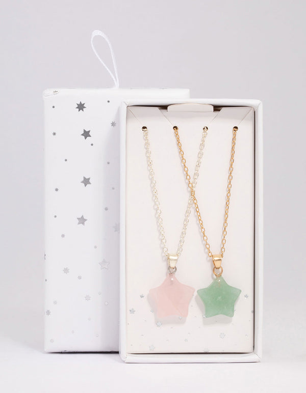 Mixed Metal Semi-Precious Star Necklace Pack - Lovisa