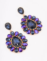 Gold Multi Stone Statement Drop Earrings - link has visual effect only