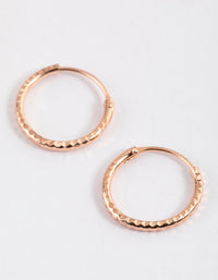 Rose Gold Plated Sterling Silver Diagonal Hoop Earrings 12mm - link has visual effect only