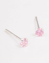 Sterling Silver Pink Pastel Stud Earrings - link has visual effect only