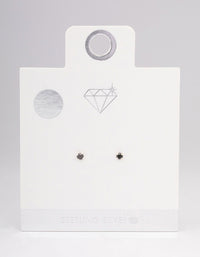 Sterling Silver Black Stud Earrings - link has visual effect only