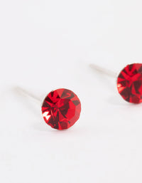 Sterling Silver Red Diamante Stud Earrings - link has visual effect only