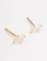 Gold Plated Sterling Silver Oval Cubic Zirconia Stud Earrings - link has visual effect only