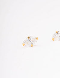 Gold Plated Sterling Silver Oval Cubic Zirconia Stud Earrings - link has visual effect only