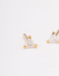 Gold Plated Sterling Silver Baby Triangular Stud Earrings - link has visual effect only