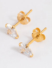 Gold Plated Sterling Silver Pear Cubic Zirconia Stud Earrings - link has visual effect only